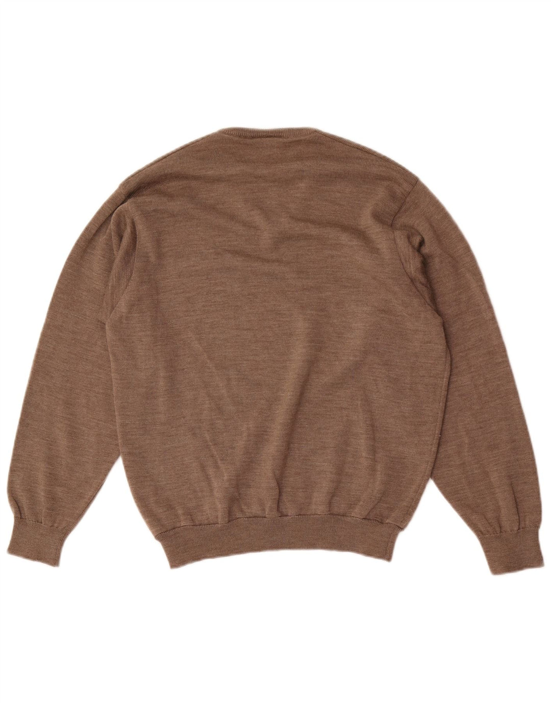 Lacoste Mens V-Neck Jumper Sweater Size 3 Small Brown New Wool