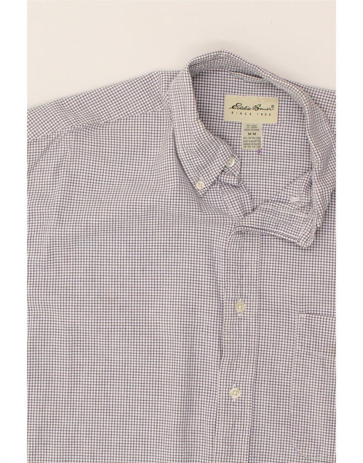 EDDIE BAUER Mens Short Sleeve Shirt Medium Grey Check Cotton Vintage Eddie Bauer and Second-Hand Eddie Bauer from Messina Hembry 