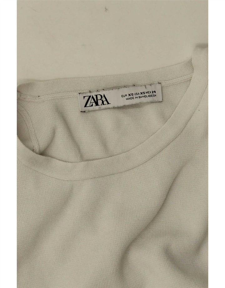 Zara Womens Crop Vest Top UK 4 XS White