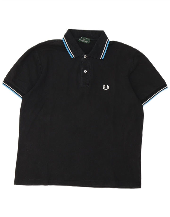 Fred Perry Mens Polo Shirt Large Black Cotton