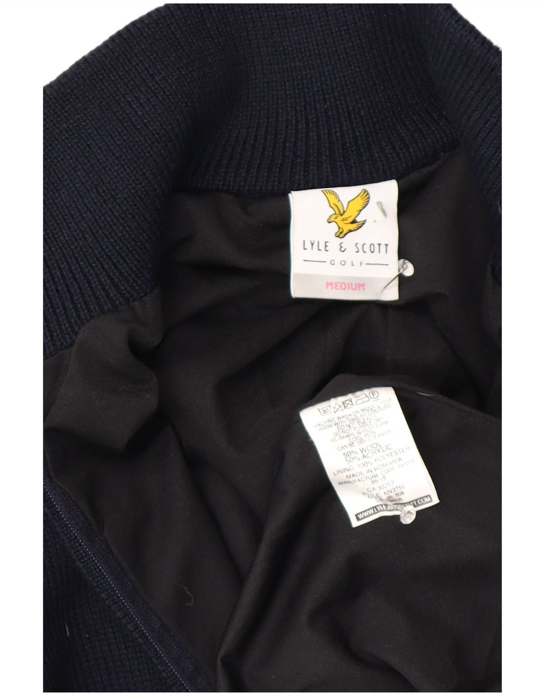 Lyle & Scott Mens Cardigan Sweater Medium Navy Blue Wool