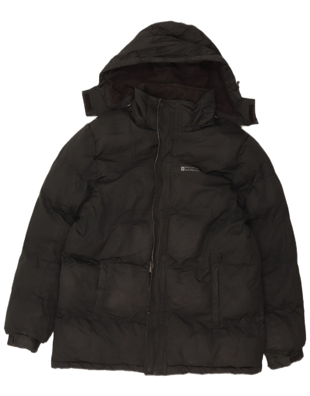 Mountain Warehouse Mens Hooded Padded Jacket UK 38 Medium Black Polyester