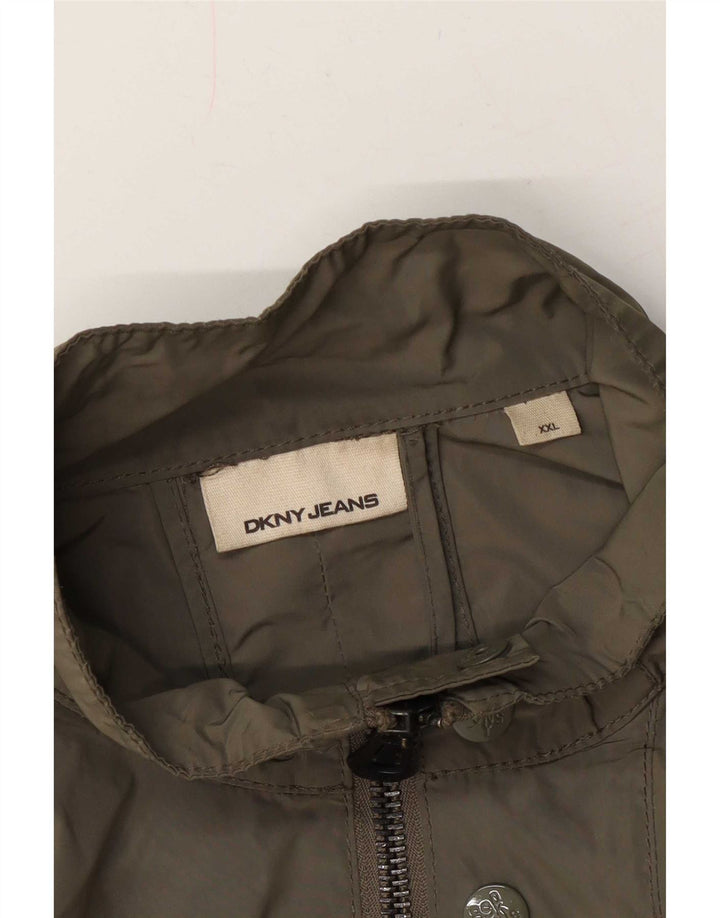 Dkny Mens Bomber Jacket UK 44 2XL Khaki