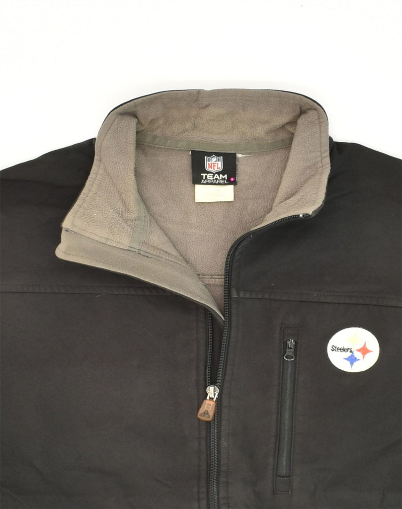 NFL Mens Tracksuit Top Jacket Large Black Polyester | Vintage NFL | Thrift | Second-Hand NFL | Used Clothing | Messina Hembry 