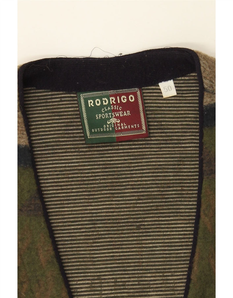 RODRIGO Mens Waistcoat IT 50 Medium Green Striped Wool Vintage Rodrigo and Second-Hand Rodrigo from Messina Hembry 