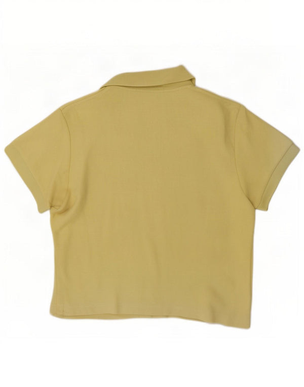 Fila Womens Crop Polo Shirt IT 44 Medium Yellow Cotton