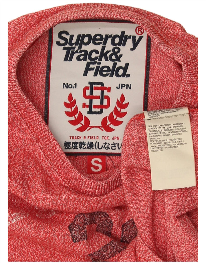 Superdry Mens Graphic T-Shirt Top Small Red Flecked Cotton