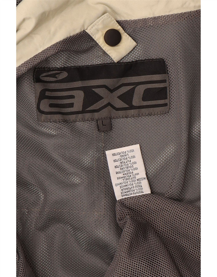 AXO Mens Hooded Windbreaker Coat UK 40 Large Beige Polyamide