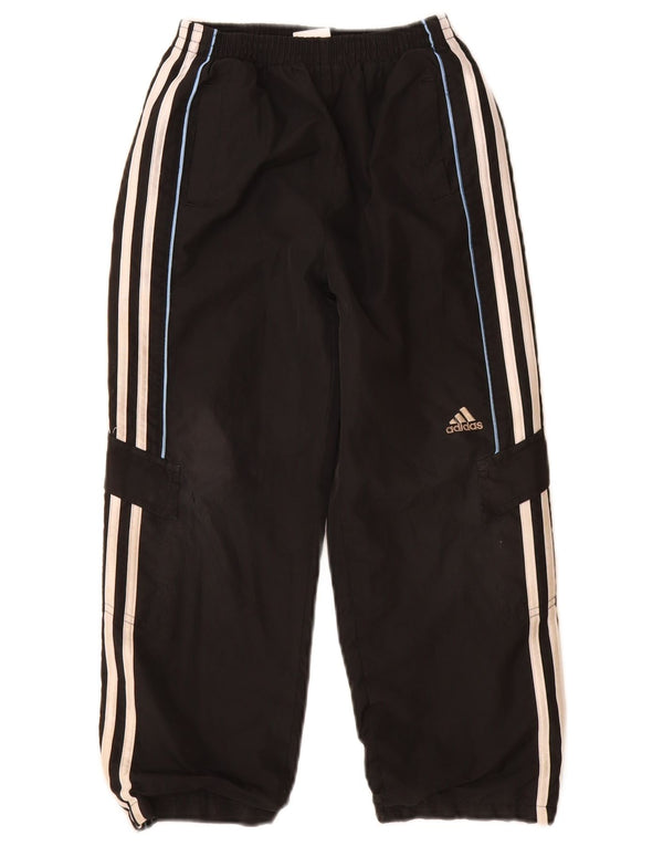 Adidas Boys Tracksuit Trousers Joggers 6-7 Years  Black Polyester