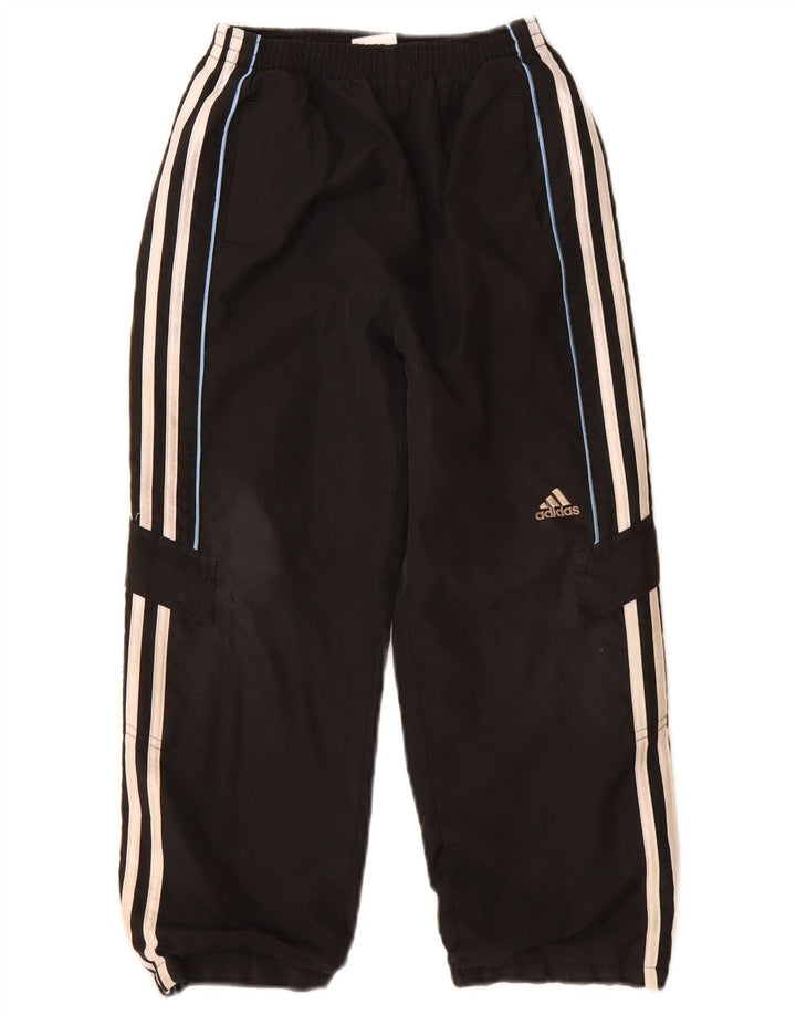 Adidas Boys Tracksuit Trousers Joggers 6-7 Years  Black Polyester
