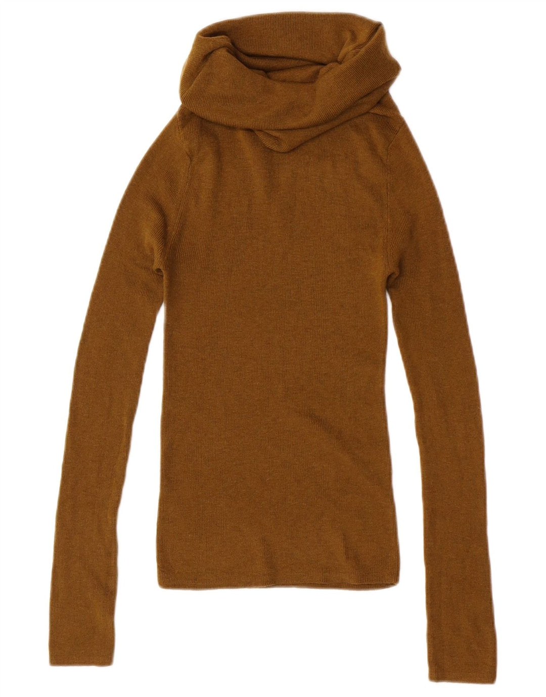 Zara Womens Roll Neck Jumper Sweater UK 4 XS Khaki Polyester