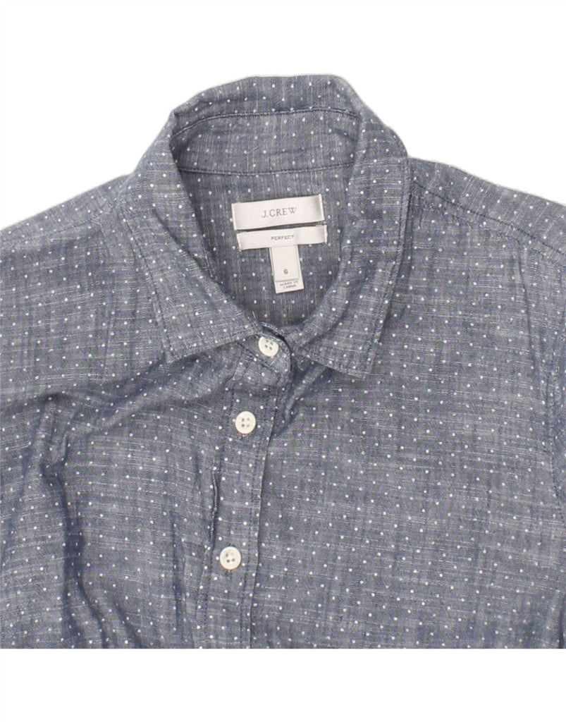 J. CREW Womens Shirt US 6 Medium Grey Polka Dot Vintage J. Crew and Second-Hand J. Crew from Messina Hembry 