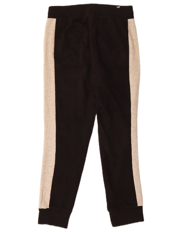 Puma Mens Tracksuit Trousers Joggers Small  Black Colourblock Cotton