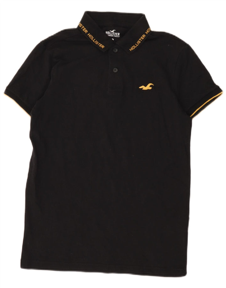 Hollister Mens Polo Shirt Small Black Cotton