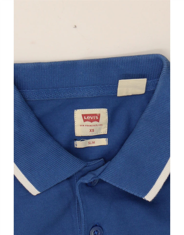 LEVI'S Mens Slim Fit Polo Shirt XS Blue Cotton