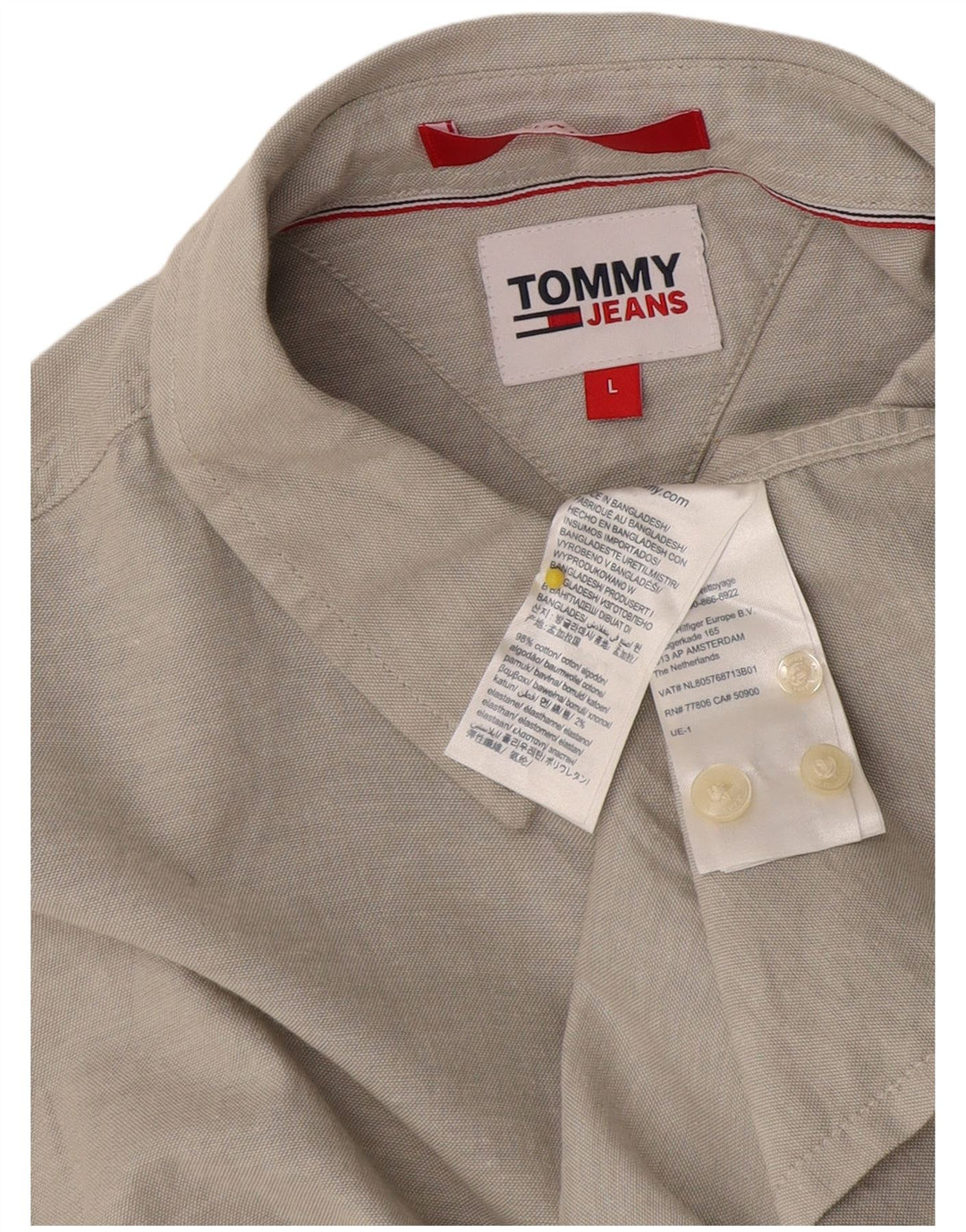 Tommy Hilfiger Mens Shirt Large Grey Cotton