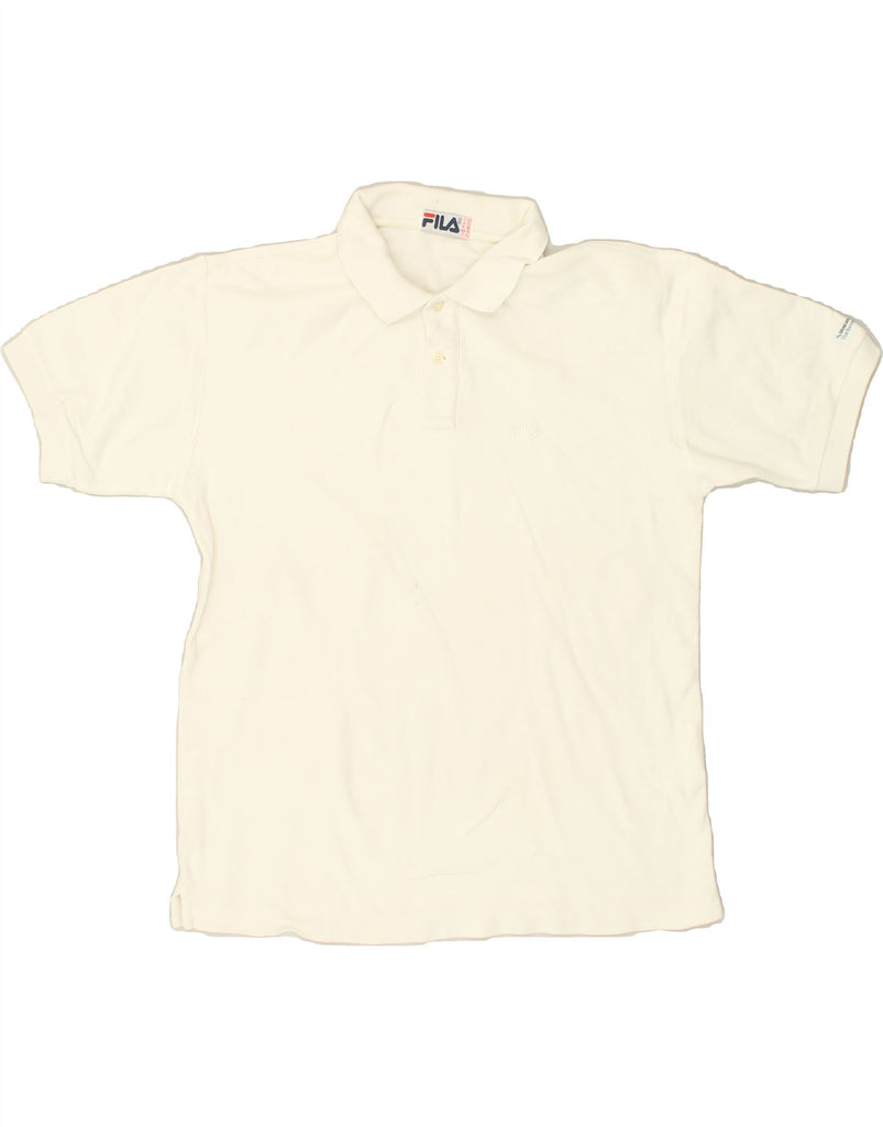 FILA Mens Polo Shirt IT 50 Medium White Cotton | Vintage Fila | Thrift | Second-Hand Fila | Used Clothing | Messina Hembry 