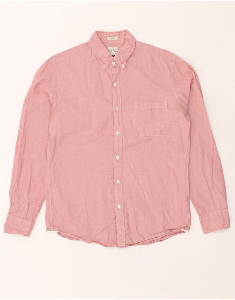 J. CREW Mens Slim Shirt Medium Pink Cotton | Vintage J. Crew | Thrift | Second-Hand J. Crew | Used Clothing | Messina Hembry 