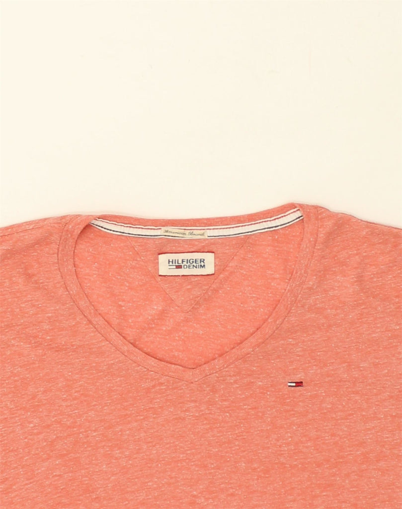 TOMMY HILFIGER Mens T-Shirt Top Medium Orange Flecked Cotton | Vintage Tommy Hilfiger | Thrift | Second-Hand Tommy Hilfiger | Used Clothing | Messina Hembry 