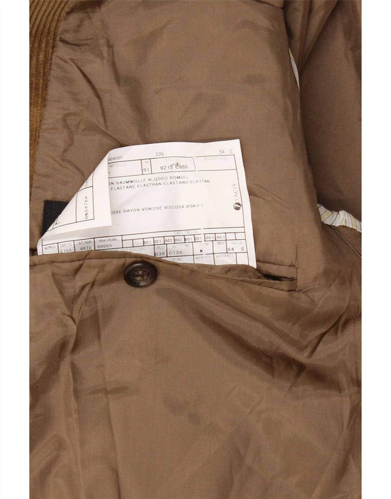 FACIS Mens Corduroy 3 Button Blazer Jacket IT 54 2XL Brown Viscose Vintage Facis and Second-Hand Facis from Messina Hembry 