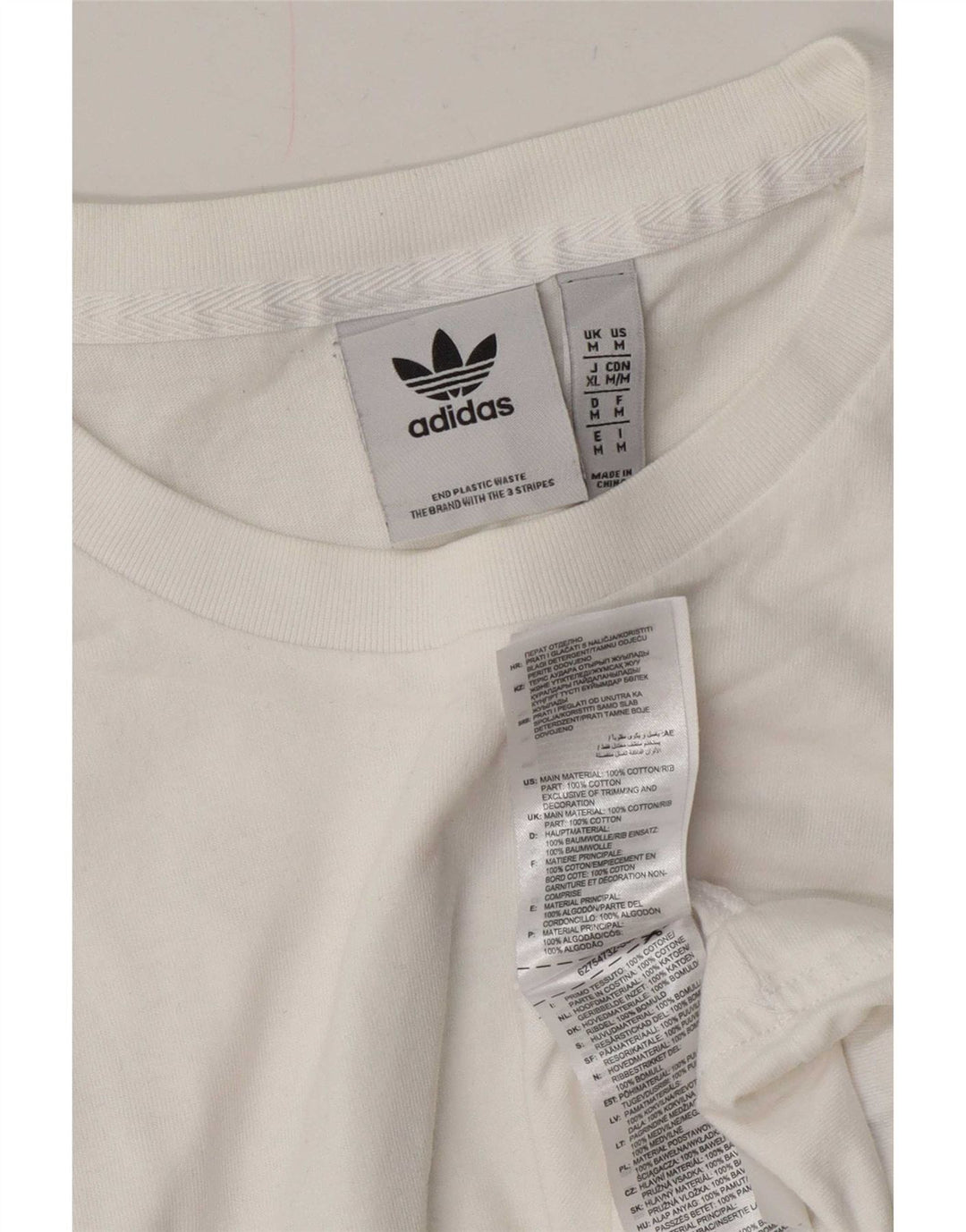 Adidas Mens Graphic T-Shirt Top Medium White Cotton