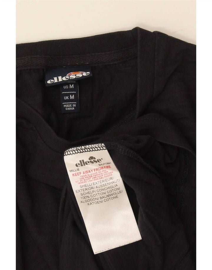 Ellesse Mens Graphic T-Shirt Top Medium Black Cotton