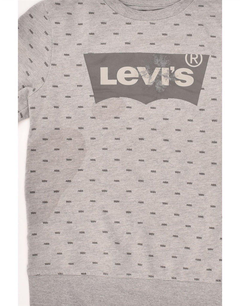 LEVI'S Girls Graphic Sweatshirt Jumper 10-11 Years Medium Grey Cotton | Vintage Levi's | Thrift | Second-Hand Levi's | Used Clothing | Messina Hembry 