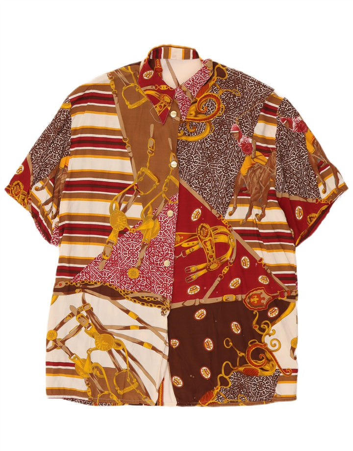 Vintage Womens Riding Short Sleeve Shirt IT 44 Medium Multicoloured