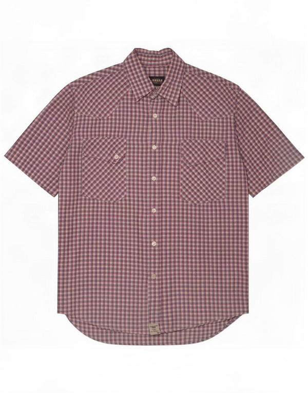 Carrera Mens Short Sleeve Shirt Medium Multicoloured Check Cotton