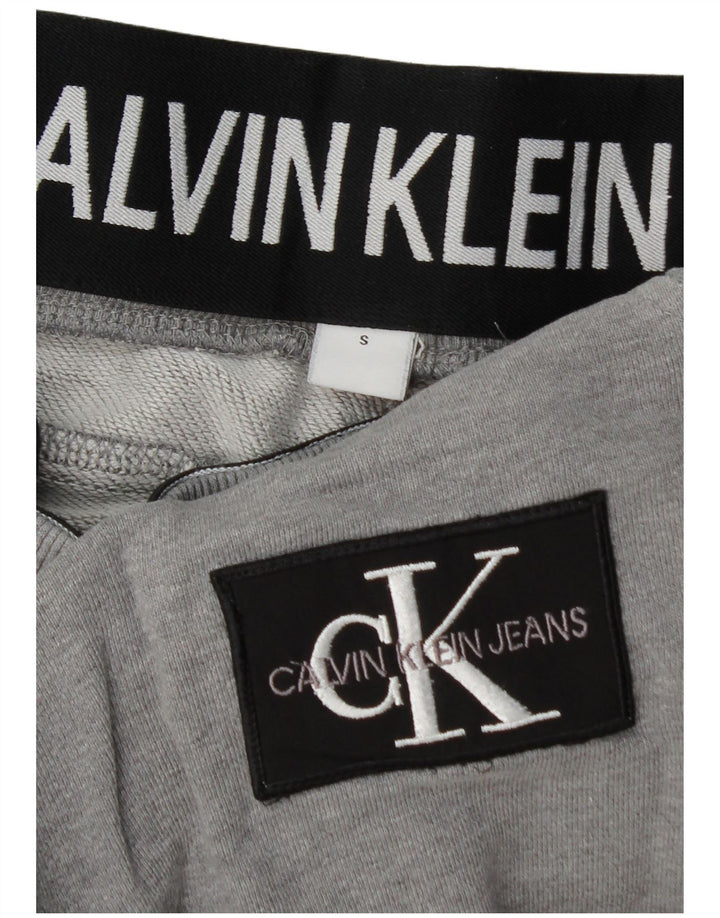 CALVIN KLEIN Mens Tracksuit Trousers Joggers Small  Grey Cotton