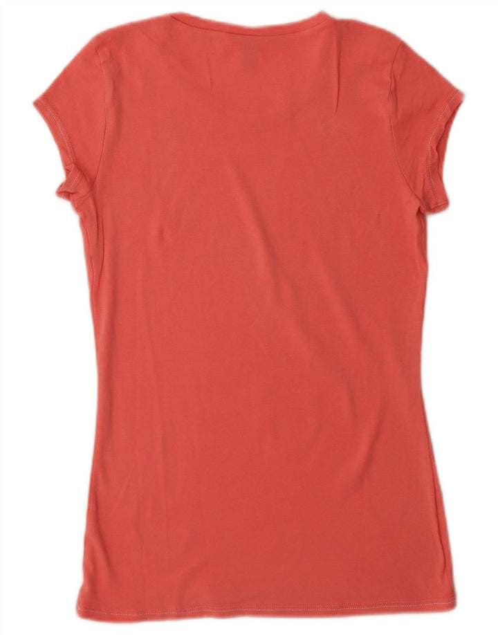 Benetton Womens T-Shirt Top UK 12 Medium Pink Cotton