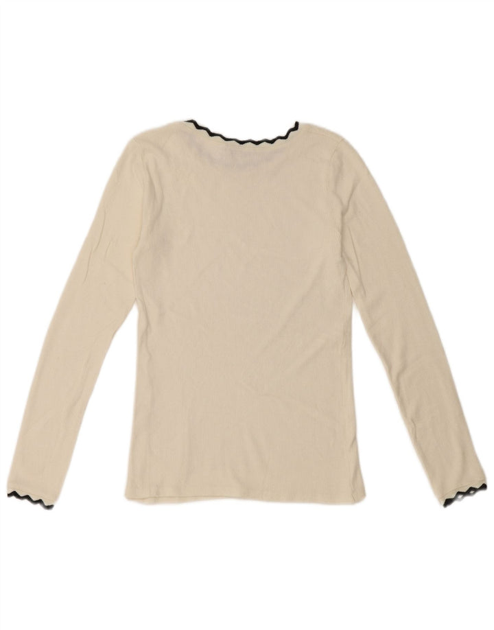 Zara Womens Crop Top Long Sleeve UK 8 Small White