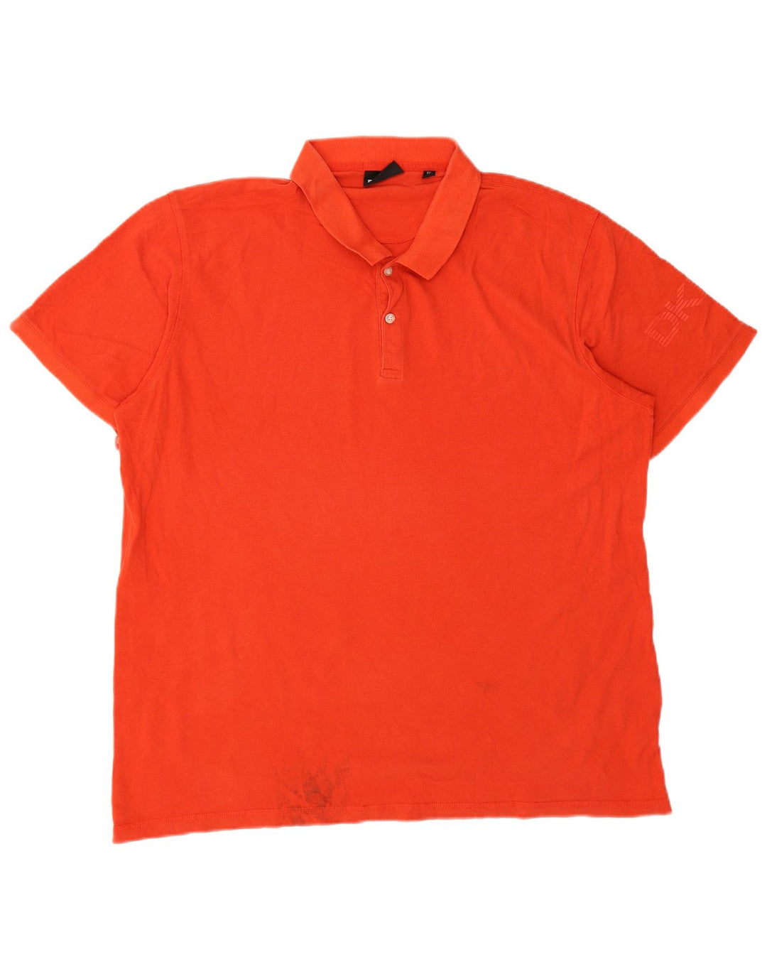 DKNY Mens Graphic Polo Shirt 2XL Orange Cotton