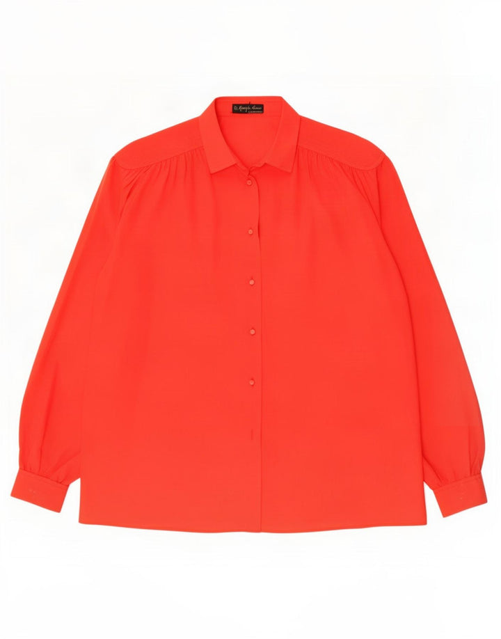 Mario Pucci Cecconi Womens Loose Fit Shirt Blouse IT 40 Small Red Polyester