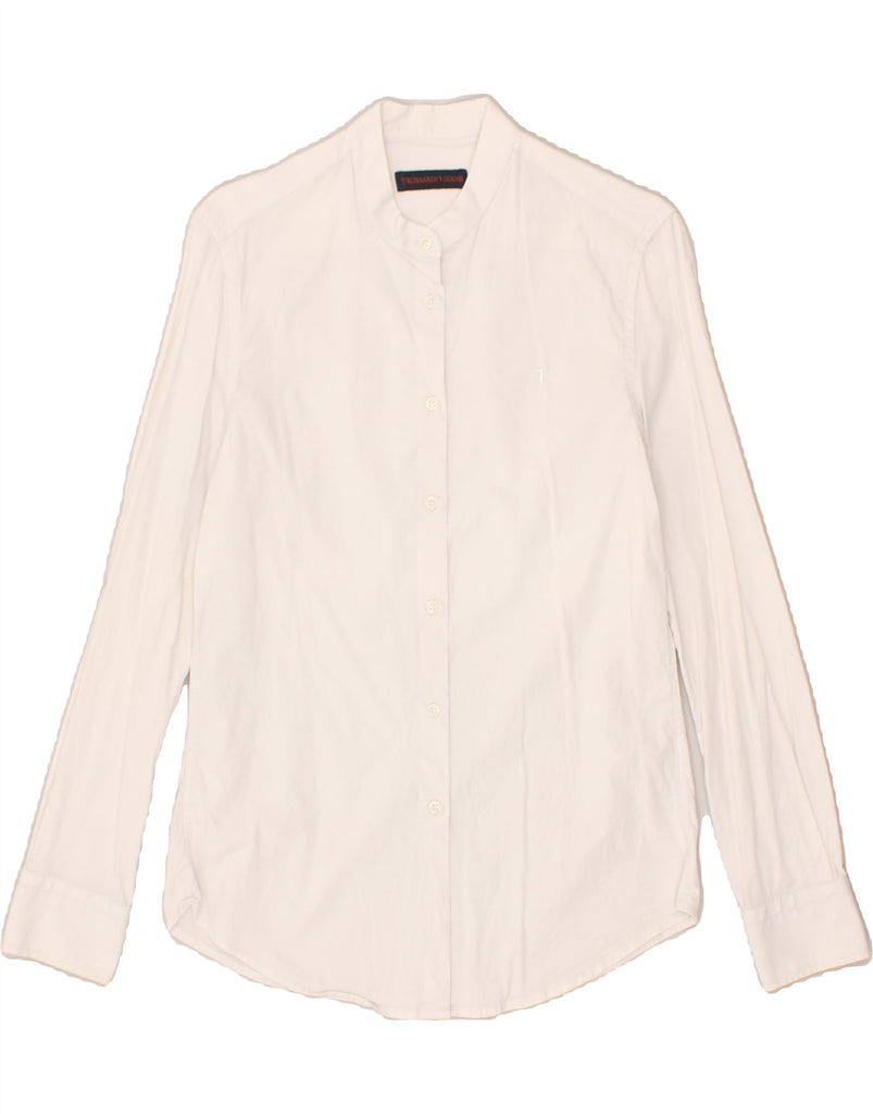 TRUSSARDI Womens Shirt IT 40 Small White | Vintage Trussardi | Thrift | Second-Hand Trussardi | Used Clothing | Messina Hembry 