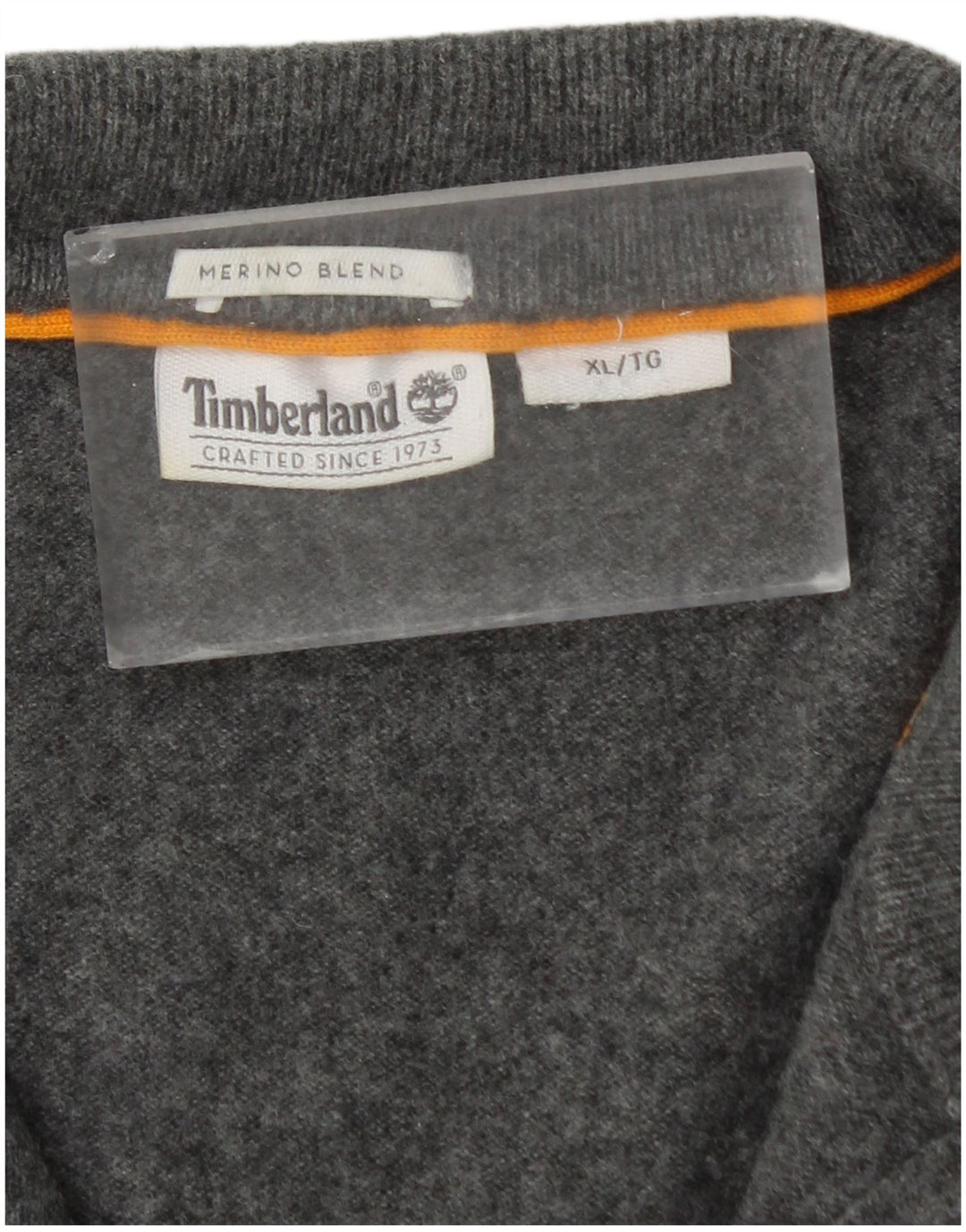 Timberland Mens Zip Neck Jumper Sweater XL Grey Merino Wool
