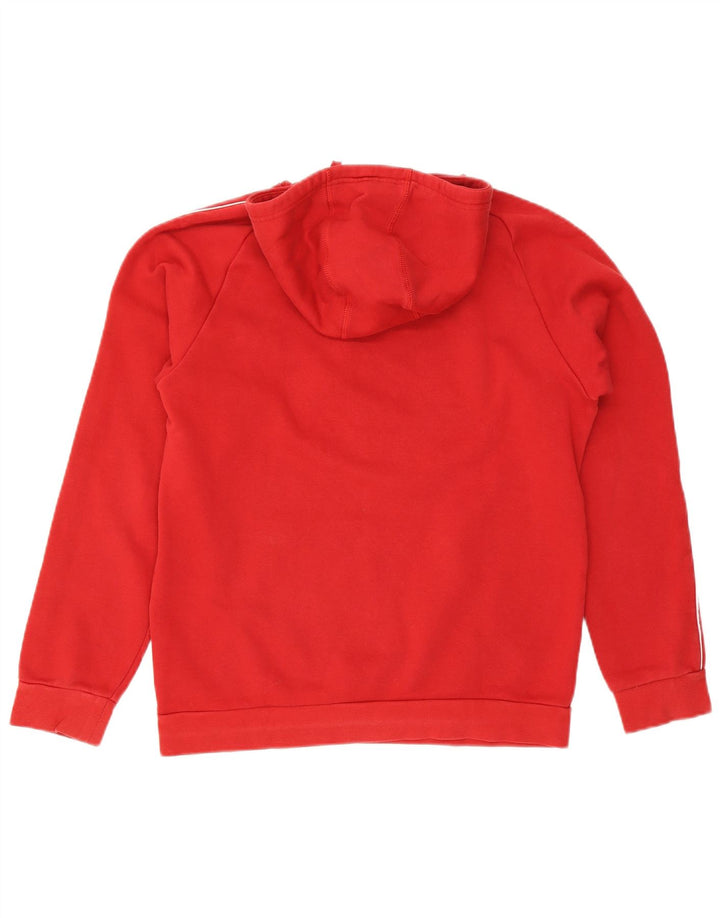 Adidas Mens Hoodie Jumper Medium Red Cotton