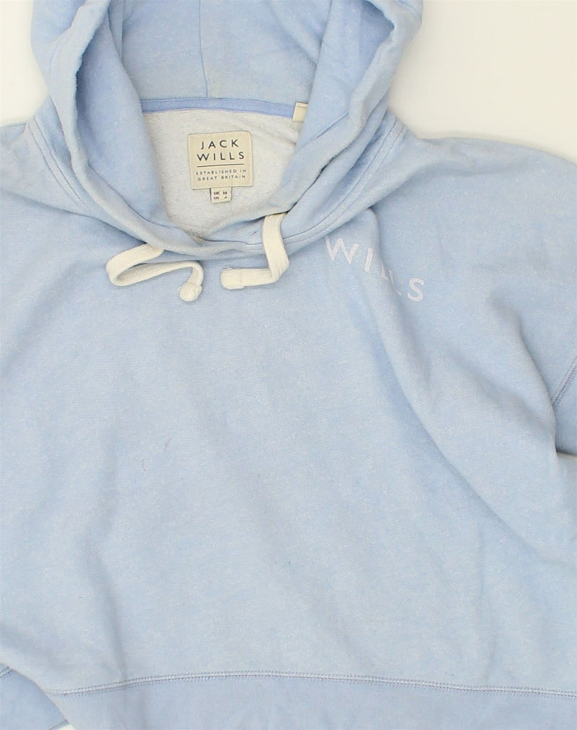 JACK WILLS Womens Crop Hoodie Jumper UK 10 Small Blue Cotton | Vintage Jack Wills | Thrift | Second-Hand Jack Wills | Used Clothing | Messina Hembry 