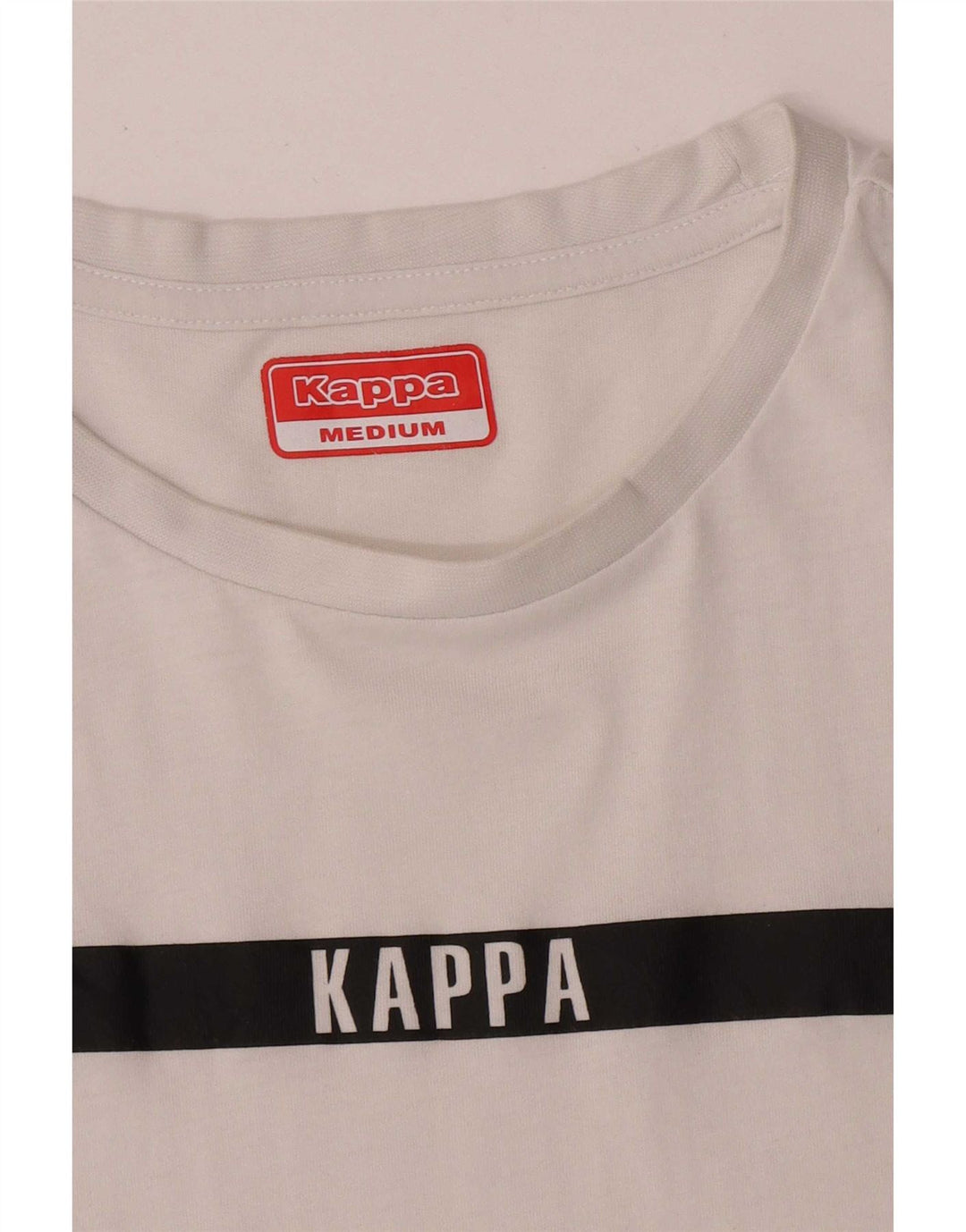 Kappa Mens T-Shirt Top Medium White Colourblock