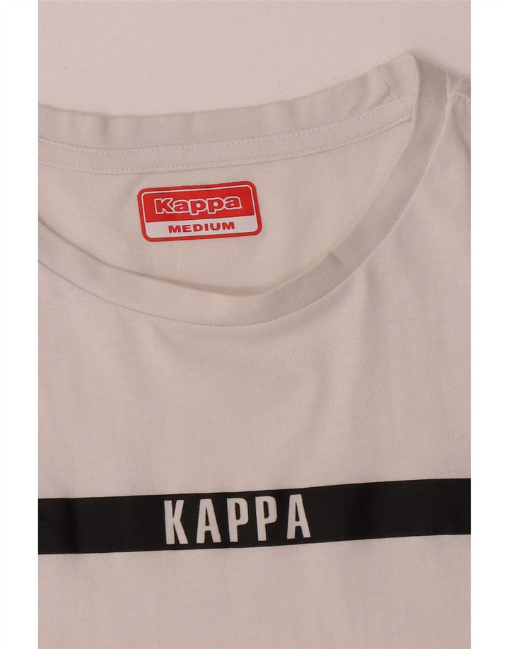 Kappa Mens T-Shirt Top Medium White Colourblock