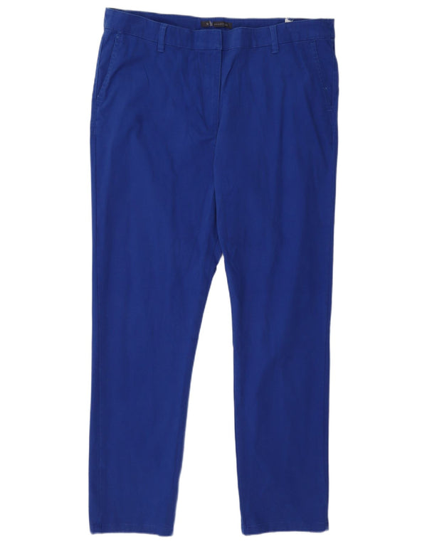 Marks & Spencer Womens Straight Chino Trousers UK 16 Large W34 L28 Blue