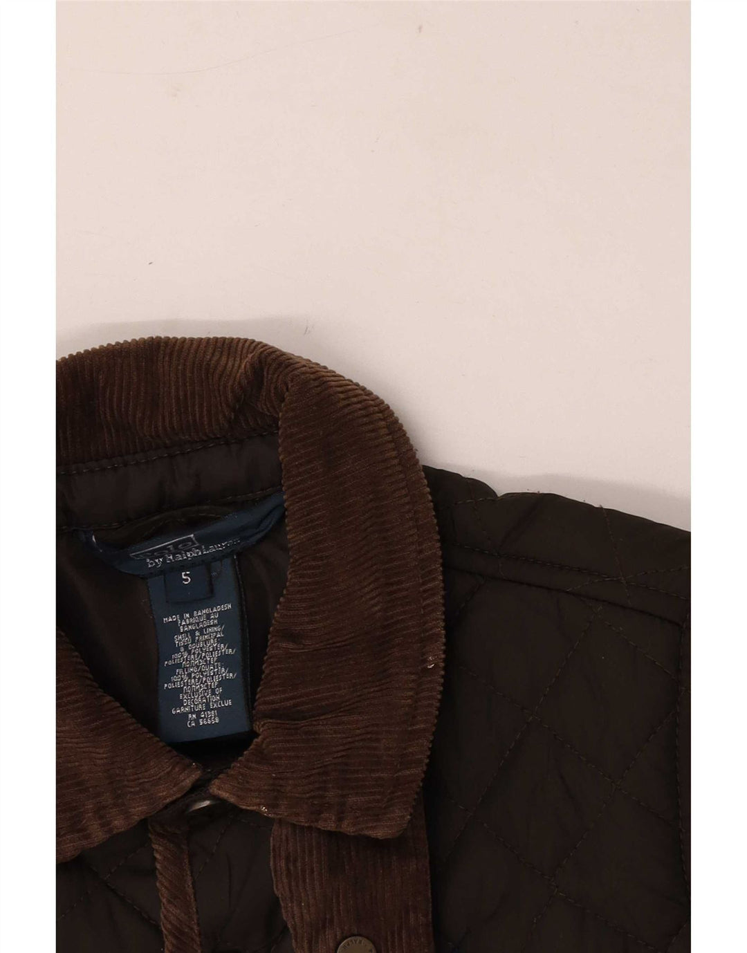 Polo Ralph Lauren Boys Quilted Jacket 4-5 Years Khaki Polyester