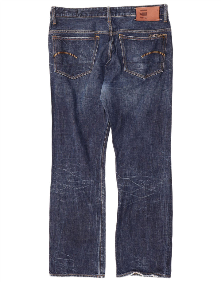 G-Star Mens 3301 Straight Jeans W36 L32 Blue Cotton