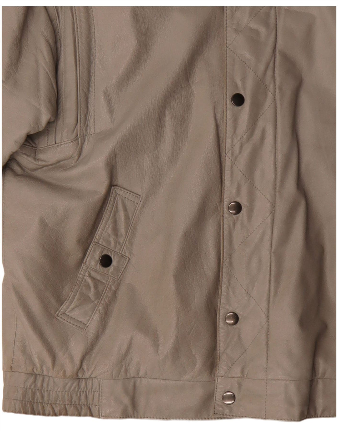 Vintage Mens Leather Jacket EU 54 2XL Grey Leather