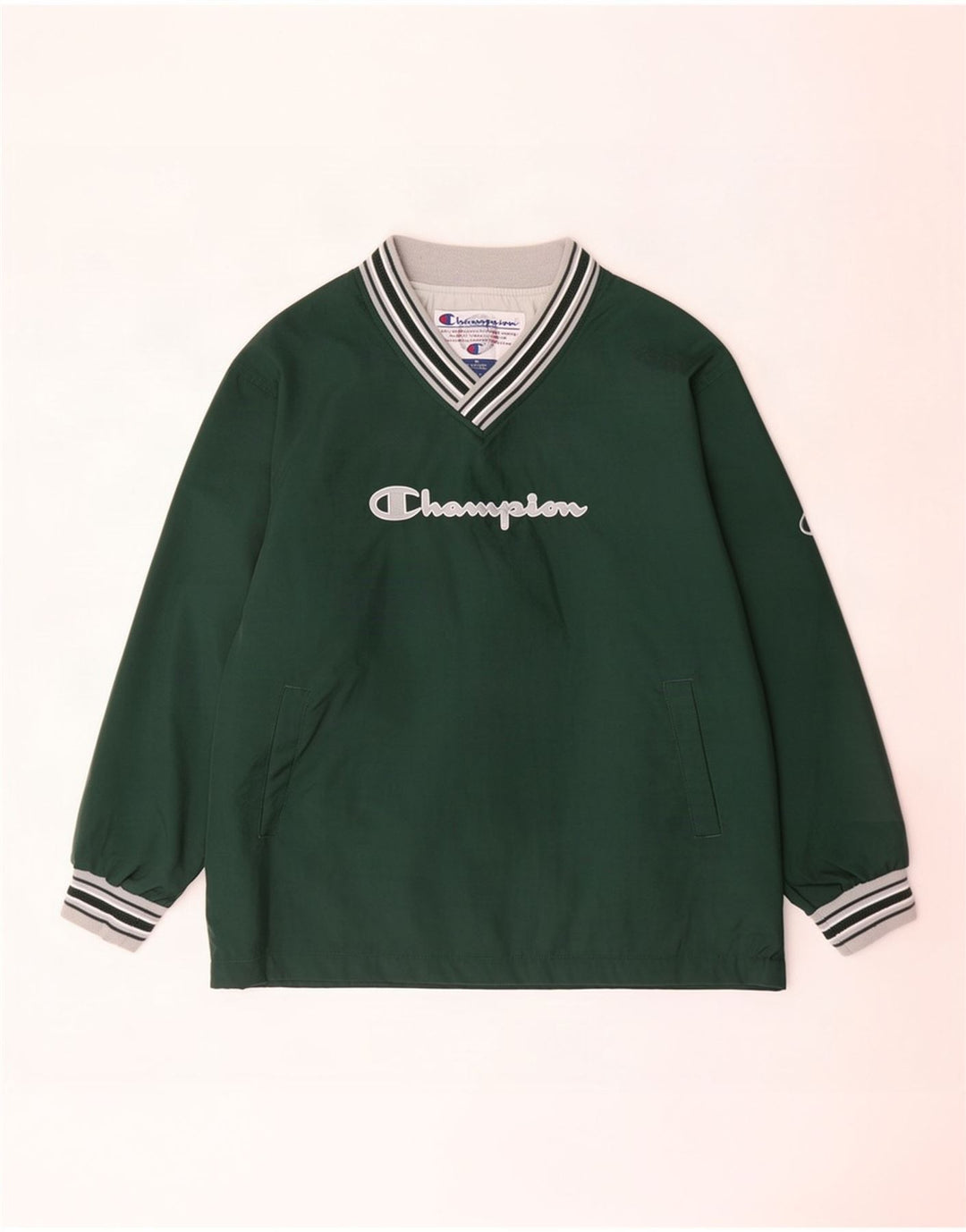 Champion Mens Graphic Pullover Tracksuit Top Jacket XL Green Colourblock