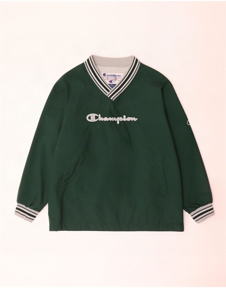 Champion Mens Graphic Pullover Tracksuit Top Jacket XL Green Colourblock