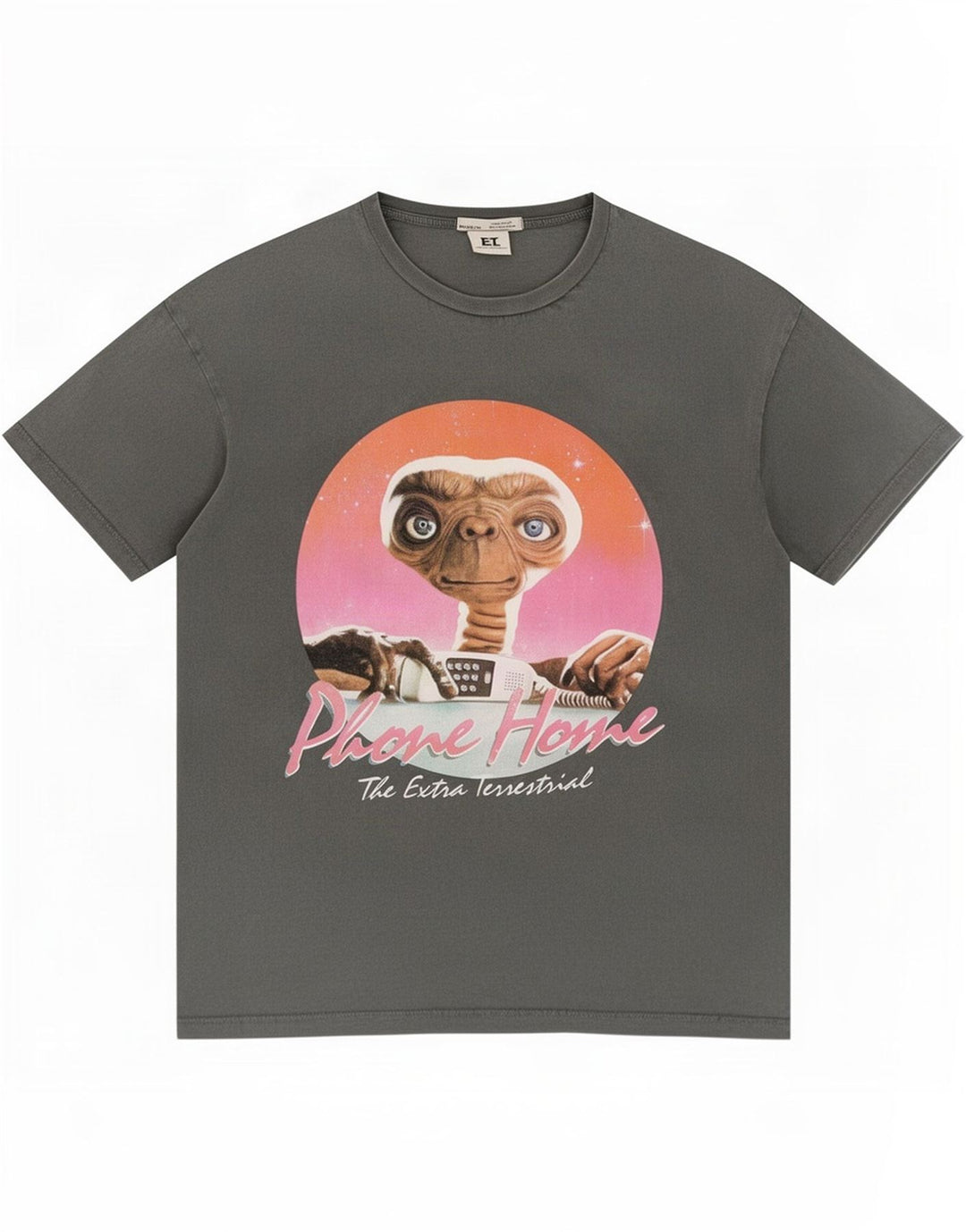 Pull & Bear Mens Graphic T-Shirt Top Small Grey Cotton