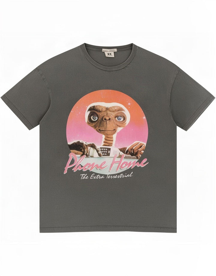 Pull & Bear Mens Graphic T-Shirt Top Small Grey Cotton