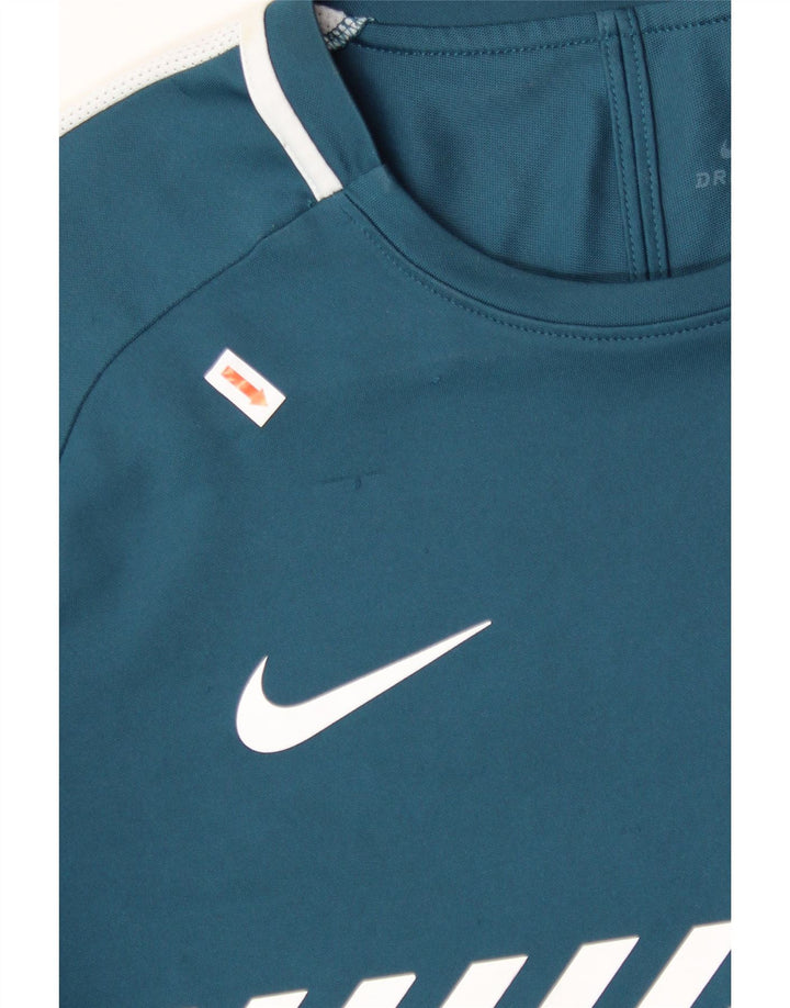 NIKE Mens Dri Fit Graphic T-Shirt Top Medium Blue Vintage Nike and Second-Hand Nike from Messina Hembry 