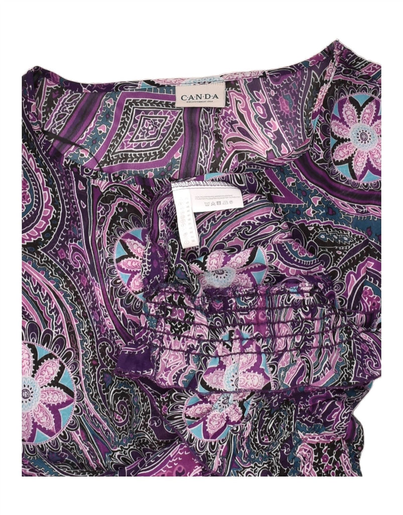 CANDA Womens Blouse Top EU 46 XL Purple Paisley Polyester Vintage Canda and Second-Hand Canda from Messina Hembry 